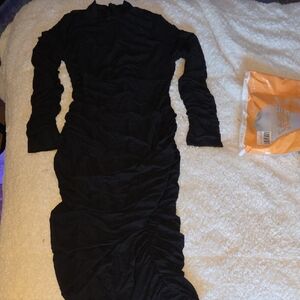 Elegant Black Long Sleeve Dress